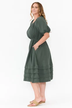 Cotton Dresses<PQ Juliette Dark Green Cotton Dress