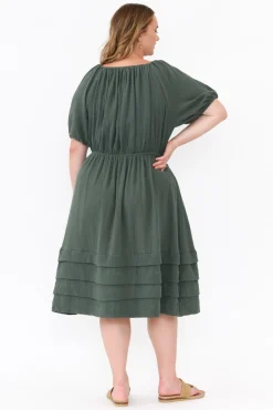 Cotton Dresses<PQ Juliette Dark Green Cotton Dress