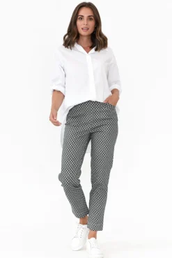 Pants<Gordon Smith June Black Geo Cotton Stretch Pant