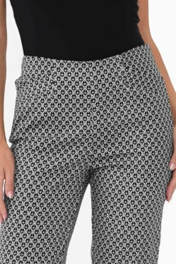 Pants<Gordon Smith June Black Geo Cotton Stretch Pant