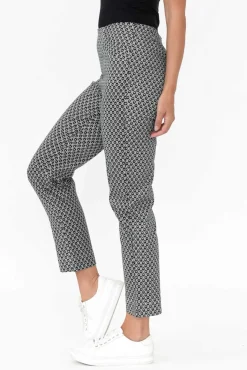 Pants<Gordon Smith June Black Geo Cotton Stretch Pant