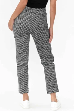 Pants<Gordon Smith June Black Geo Cotton Stretch Pant