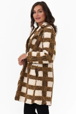 Coats<Brave u0026 True Jungle Caramel Check Coat