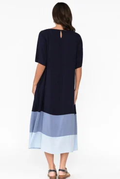 Midi Dresses<Pq Justina Navy Stripe Maxi Dress