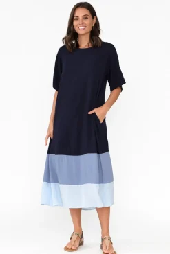 Midi Dresses<Pq Justina Navy Stripe Maxi Dress