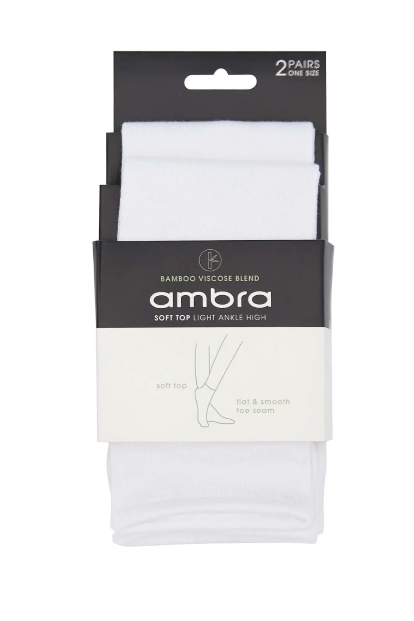 White Sneakers<Ambra Kai White Bamboo Two Pack Boot Socks