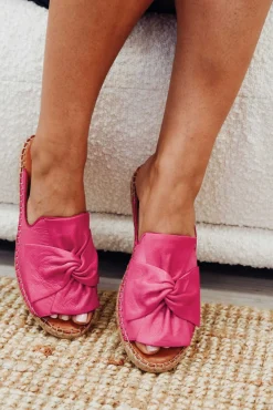 Slides<Bueno Kalmia Pink Leather Slide