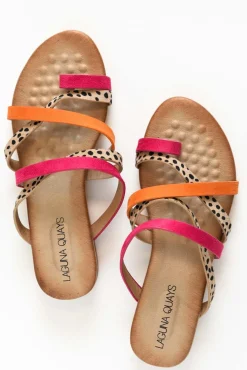 Slides<Laguna Quays Kalua Fuchsia Cheetah Strappy Slide