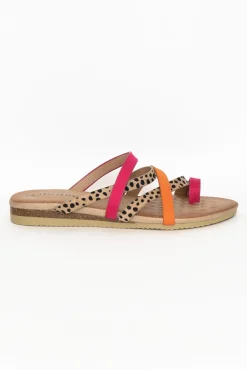 Slides<Laguna Quays Kalua Fuchsia Cheetah Strappy Slide