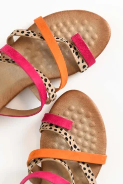 Slides<Laguna Quays Kalua Fuchsia Cheetah Strappy Slide