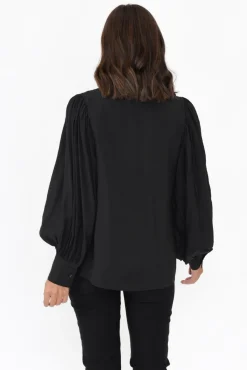 Cotton Tops<Cali and Co Kane Black Cotton Blend Top