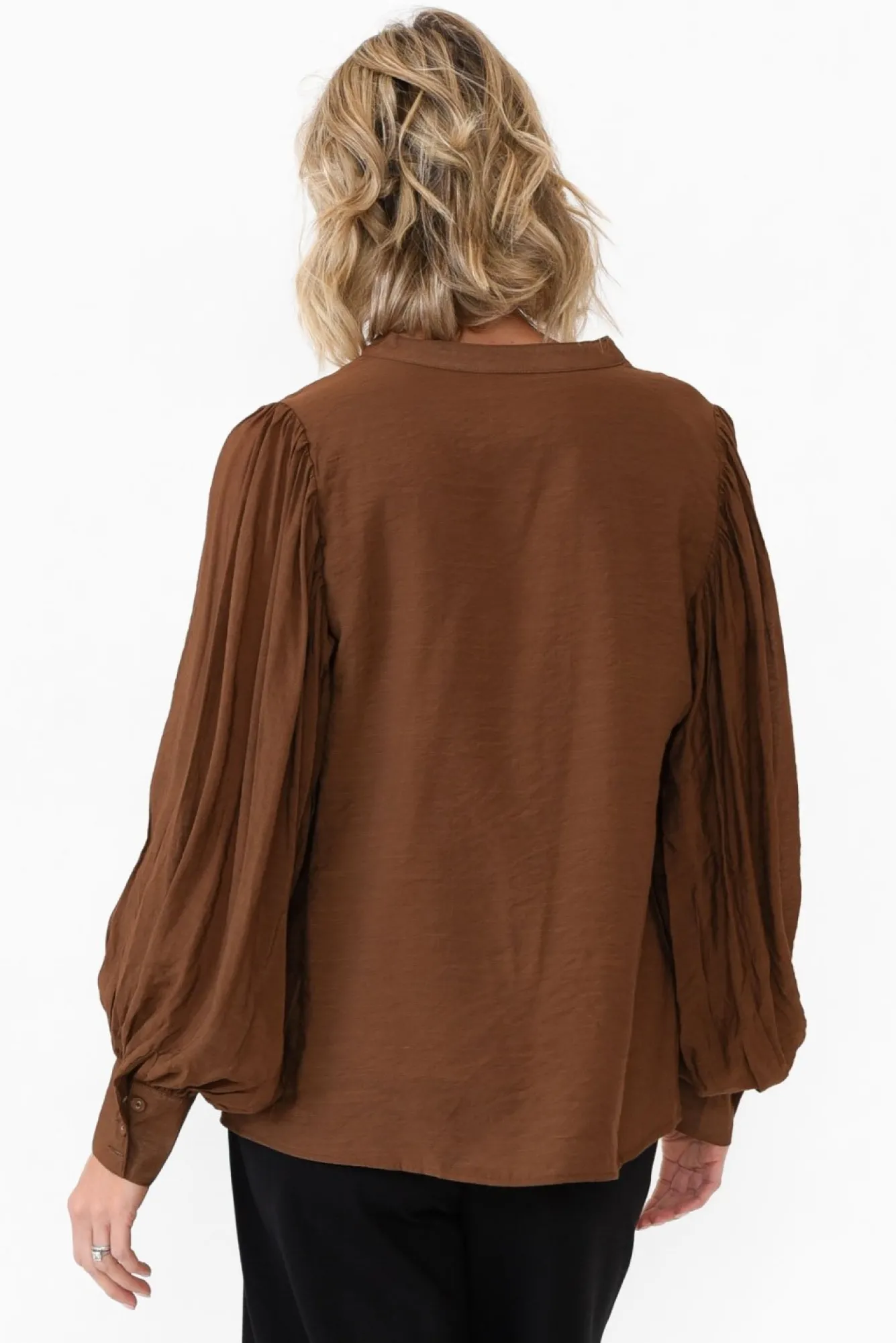 Cotton Tops<Cali and Co Kane Chocolate Cotton Blend Top