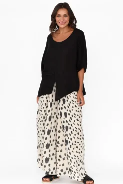 Linen Tops<Talia Benson Kara Black Linen Top