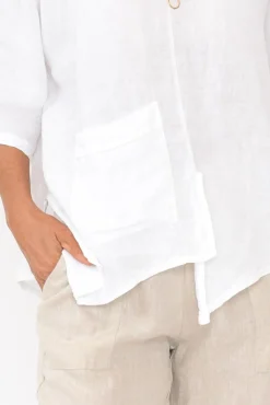 Linen Tops<Talia Benson Kara White Linen Top