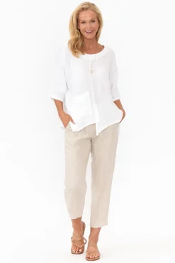 Linen Tops<Talia Benson Kara White Linen Top