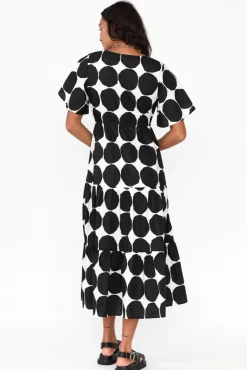 Cotton Dresses<Slate the Label Kasey Black Spot Cotton Poplin Dress