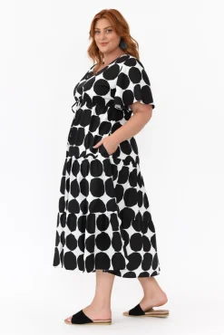 Cotton Dresses<Slate the Label Kasey Black Spot Cotton Poplin Dress