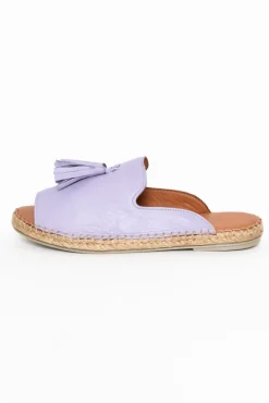 Slides<Bueno Keilor Lilac Leather Tassel Slide