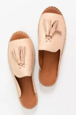 Slides<Bueno Keilor Nude Leather Tassel Slide