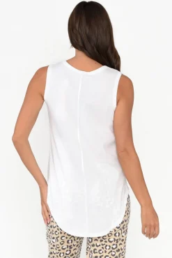 Cotton Tops<Betty Basics Keira White Cotton Tank