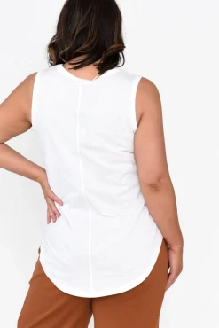 Cotton Tops<Betty Basics Keira White Cotton Tank