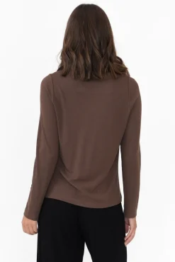 Sleeved Tops<Lou Lou Kelly Chocolate Bamboo Ribbed Top