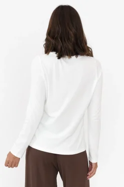 Sleeved Tops<Lou Lou Kelly Cream Bamboo Ribbed Top