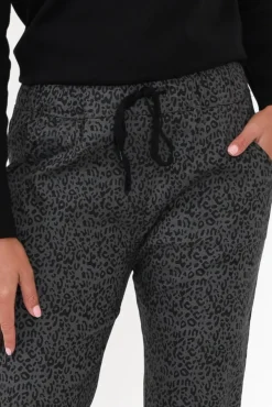 Pants<Cali and Co Kent Charcoal Leopard Pant