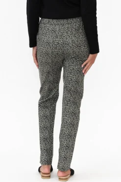 Pants<Cali and Co Kent Khaki Leopard Pant
