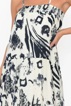 Cotton Dresses<Hammock u0026 Vine Kenya Navy Abstract Cotton Maxi Dress
