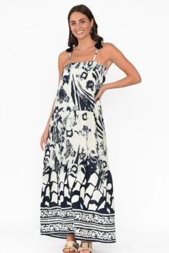 Cotton Dresses<Hammock u0026 Vine Kenya Navy Abstract Cotton Maxi Dress