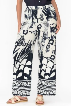 Pants<Hammock u0026 Vine Kenya Navy Abstract Wide Leg Pants