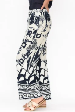 Pants<Hammock u0026 Vine Kenya Navy Abstract Wide Leg Pants