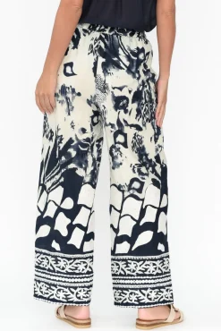 Pants<Hammock u0026 Vine Kenya Navy Abstract Wide Leg Pants