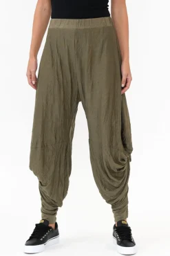 Pants<Cotton Village Khaki Crinkle Cotton Cloud Pant