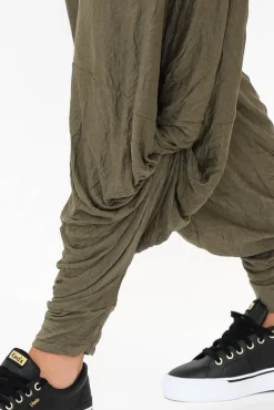 Pants<Cotton Village Khaki Crinkle Cotton Cloud Pant