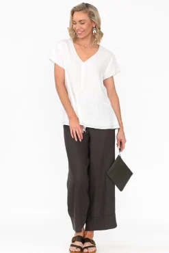 Pants<Tirelli Kienna Charcoal Linen Wide Leg Pant