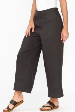 Pants<Tirelli Kienna Charcoal Linen Wide Leg Pant