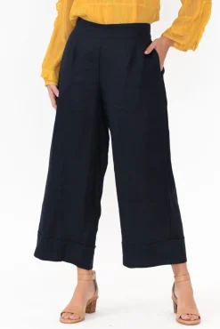Pants<Tirelli Kienna Navy Linen Wide Leg Pant