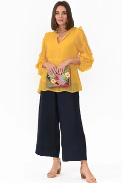 Pants<Tirelli Kienna Navy Linen Wide Leg Pant