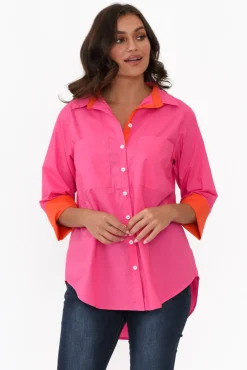 Cotton Tops<Soul Sparrow Kingsley Hot Pink Cotton Shirt