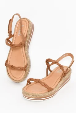 Heeled Sandals<Hinako Kirra Tan Leather Platform Sandal