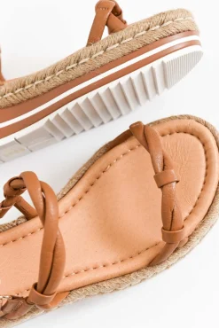 Heeled Sandals<Hinako Kirra Tan Leather Platform Sandal