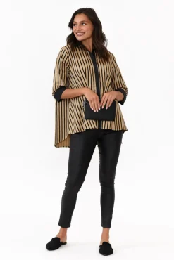 Cotton Tops<Slate The Label Knightley Black Stripe Cotton Shirt