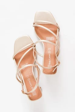 Heeled Sandals<Bay Lane Krystal Champagne Crossover Heel