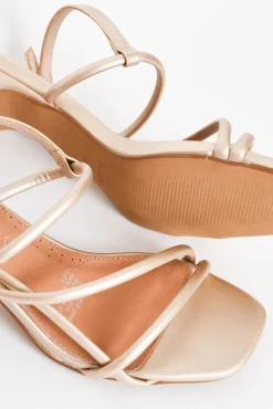 Heeled Sandals<Bay Lane Krystal Champagne Crossover Heel