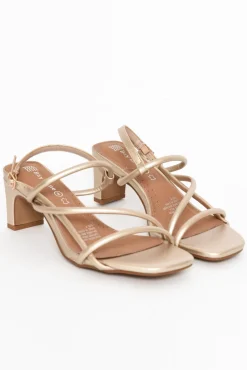 Heeled Sandals<Bay Lane Krystal Champagne Crossover Heel