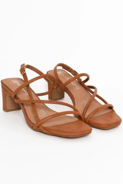 Heeled Sandals<Bay Lane Krystal Tan Crossover Heel
