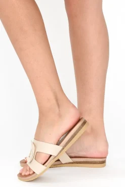 Slides<Laguna Quays Kulis Nude Square Buckle Slide