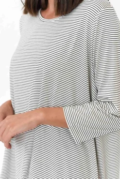Sleeved Tops<Tirelli Kylen Black Stripe Swing Top